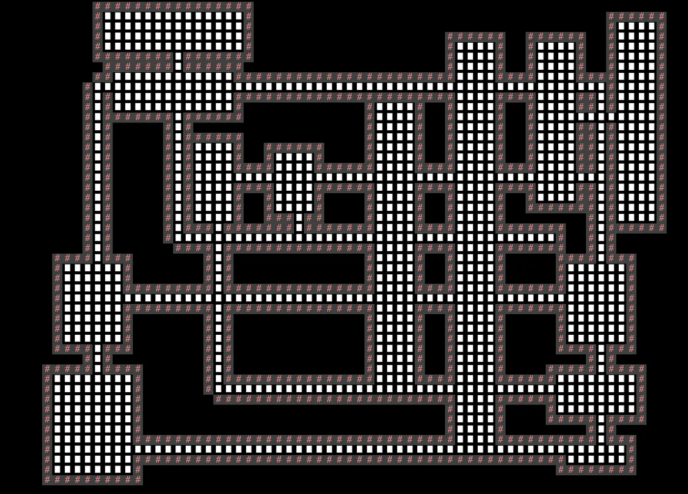 random rooms and hallways generated using the bsp algorithm—iteration 4