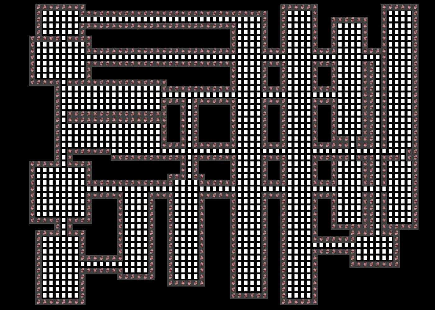 random rooms and hallways generated using the bsp algorithm—iteration 5